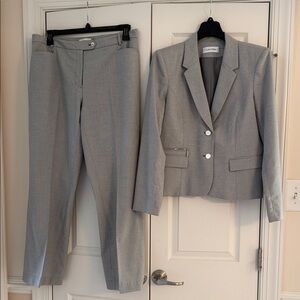 Calvin Klein Light Gray and white women’s professional business Suit